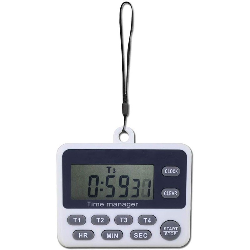 4 Channels Digital Kitchen Timer Clock with Large LCD Display,