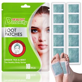 Grüner Tee Fußpflaster - 10 Stück Fußpflaster zur Entgiftung | Fußpflege-Pads zur Körperreinigung, zur Unterstützung reiner Haut, gegen Pickel, Natürliche Pflege für Körperentspannung (Green Tea)