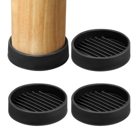 Non Slip Couch Feet Pads 4 Pack - 2 Inch Round Rubber Pads for Hardwood Floors, Heavy Duty Anti-Slide Protectors for Bed/Couch/Chair Feet (Black)