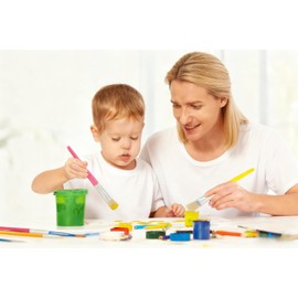 4pcs Large Paint Bushes Round Preschool Paint Brushes for Washable Paint Acrylic Paint for Toddler Kids, Round