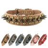 Spiked Studded Dog Collar-Bronze Pointed Stud Anti-Bite Collar (Brown,S)