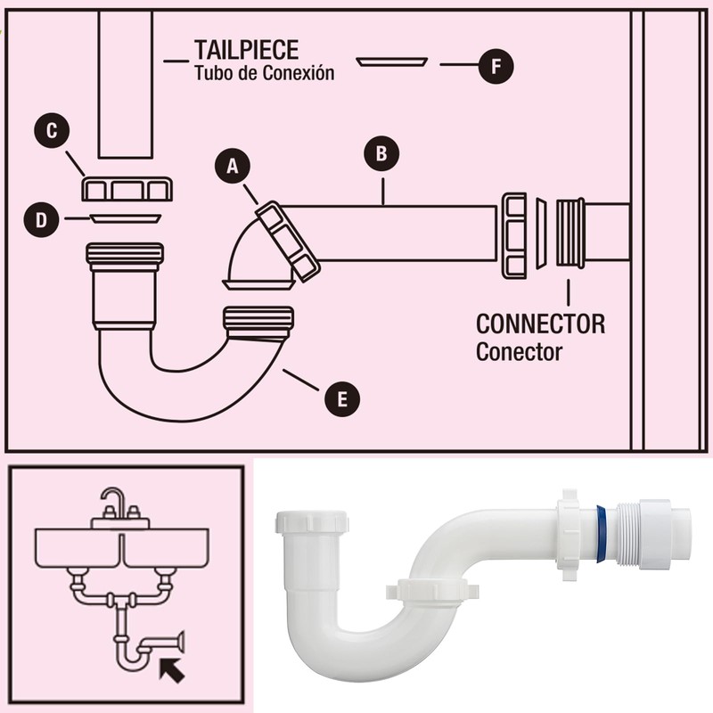 (1 Pack) Yariwiz White P Trap 1 1/2 Inch for