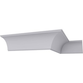 Endurathane Classic Cove Crown Moulding, 6 1/4"H x 6 1/4"P x 8 7/8"F x 94 1/2"L, Factory Primed