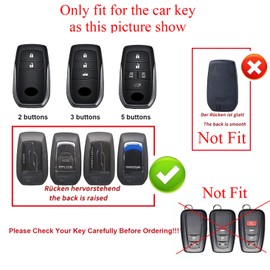 ontto Alu alloy Car Key fob Cover Fit for Toyota Yaris Cross Hybrid Corolla RAV4 Prius Crown Auris Highlander 2020-2023 Smart Resin Key case key holder keyring keychain accessories 3 buttons White