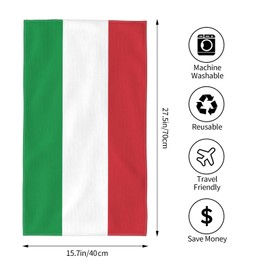 WUJINGQP Italian Flag Hand Towels 27.5x16in, Wash Cloths Soft Towel for Home Hotel Gym Laundry Room Bathroom