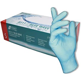 EU-Schutz Blue Disposable Gloves, Examination Gloves, Nitrile Gloves, Powder-Free, Latex-Free, blue