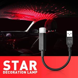 Mini Led Star Projector Night Light, Red Interior Car Lights, Adjustable USB Night Light, Romantic Auto Roof Ceiling Lamp for Bedroom, Ceiling and Party Decoration, Lighting and Ceiling Fans