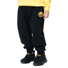 B.Duck Unisex Kids Sweatpants with Pocket Cute Cartoon Duck Graphic Printed Elastic Waist Active Joggers Pants for Toddler Boys Girls Black Size 4-5T