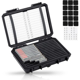 High Capacity 24 Slots M.2 2280 2260 2242 2240 2230 Case, Sturdy M.2 NVMe SSD Card Case with Label & Notepaper, Water-Resistant & Shockproof M.2 2280 SSD Holder Vertical Style M.2 Drive Organizer Box