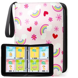 WUTONMU 160 Pockets Card Holder Binder for Yoto Cards, 2025 Upgrated Card Binder Abulm for Player & Mini Audiobook Cards, PU Leather Card Binder Case for Yoto Card Amiibo Card (Rainbow)