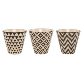 Sass & Belle Mini Black Geo Planters - Set of 3