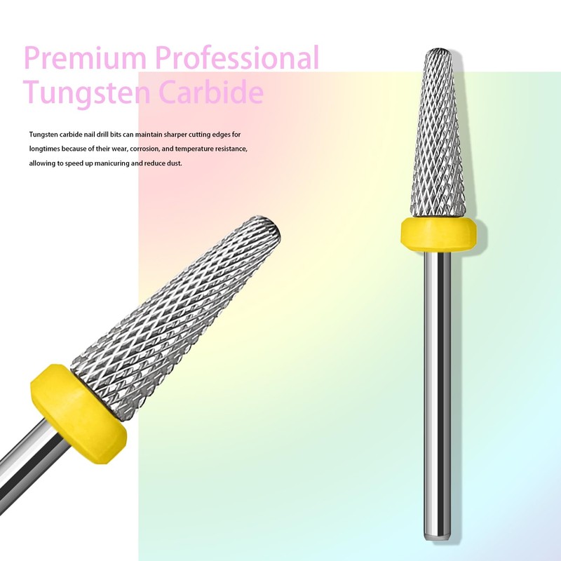 ERUIKA Tungsten Carbide Nail Drill Bits,3/32'' Efile Electric Cuticle Bits,