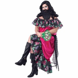 California Costumes The Bearded Lady Adult Costume, Small/Medium Pink/Black,Multi