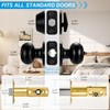 5 Pack Front Door Lock Set Matte Black,Exterior Door Lock
