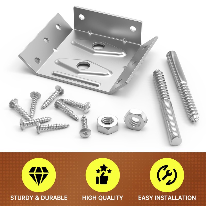 Fixirons Surface Mount Corner Brackets for Desk Legs Coffee Table