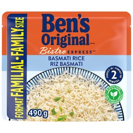 BEN'S ORIGINAL BISTRO EXPRESS Basmati Rice, Long Grain Rice Side Dish, 490g Family Size Pouch