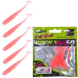 SEABUZZ Rubber Fish Fishing Lure Set Rocky Shad 5 Pieces x 50 mm - Pike Zander