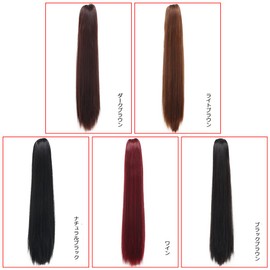 YJINCO YJWM014-lbrn Ponytail Extensions Straight Long Point Wigs Extensions Hair Clip Extensions Heat Resistant 180 Degrees
