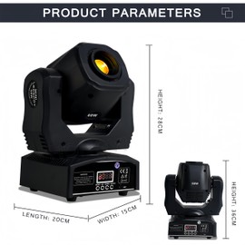 LED Stage Lights Moving Head Lights 60W LED Spotlights DMX 512 with Sound DJ Equipment 7 Gobos/8 Color 9/11 Channel Light for Wedding Disco Party Stage Lighting (2 Pack)