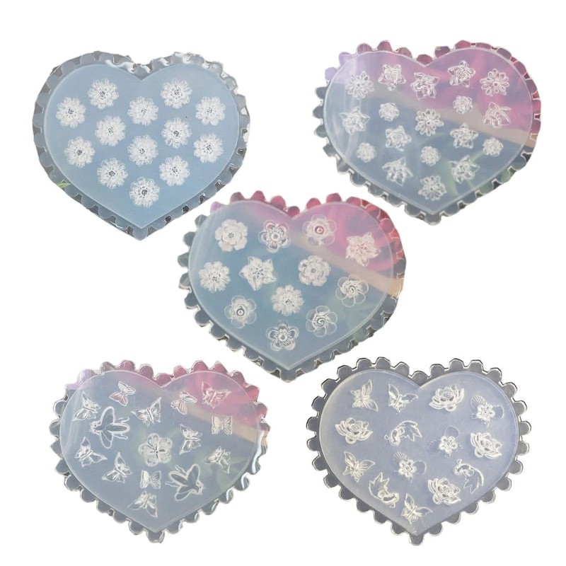 White DIY 3D Silicone Nail Art Decortive Design Mold Nail