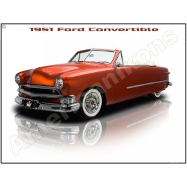1951 Ford Convertible New Metal Sign: Pristine Restoration!