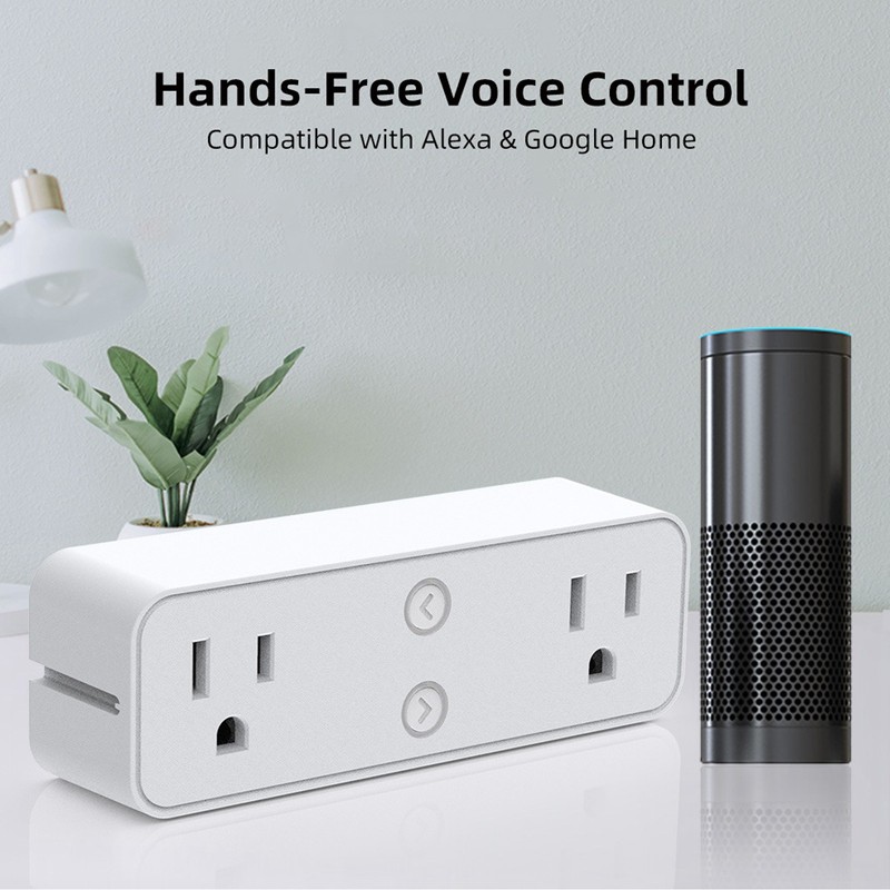 Power Strip WiFi BLE Remote Control Dual Sockets Receptacle 10A