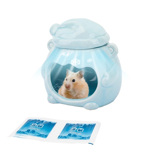 Bear-Shaped Ceramic Hamster Hideout - Cooling House for Syrian Dwarf