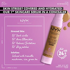 NYX PROFESSIONAL MAKEUP Bare With Me Concealer Serum, Up To 24Hr Hydration - Fair