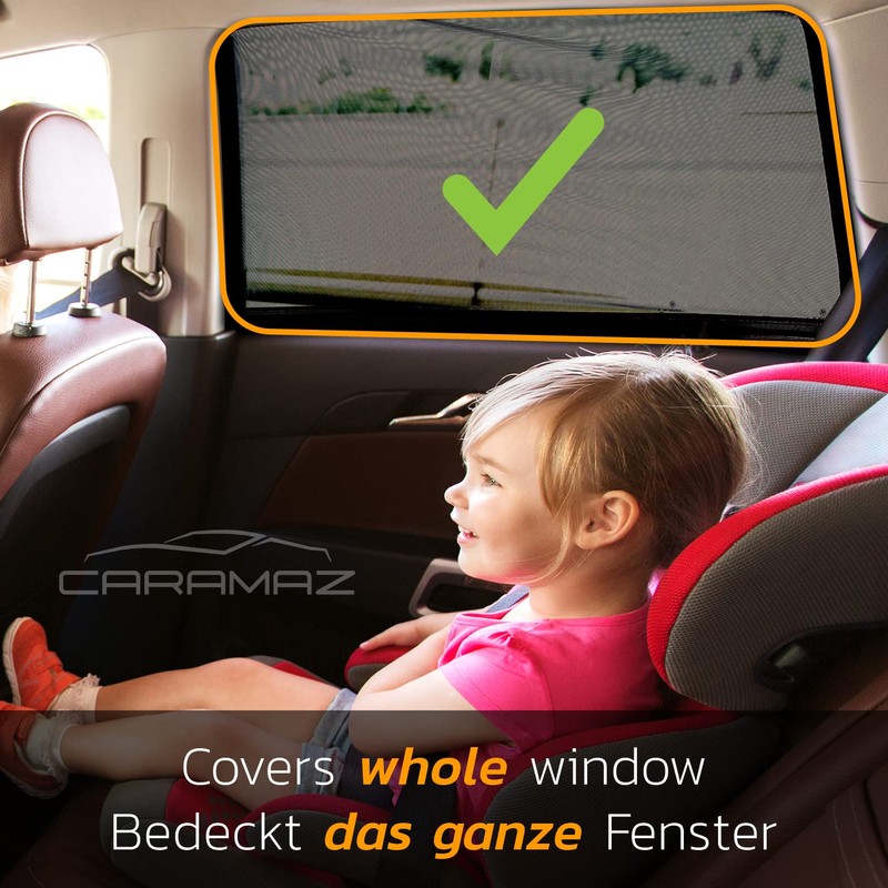 CARAMAZ Sonnenschutz Auto Kinder mit UV Schutz - Größe L