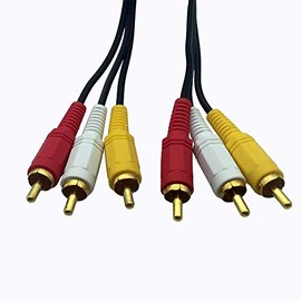 Like-You 3RCA Video Cable AV Cable (Red, White, Yellow), 3 RCA Male to 3RCA Male AV Cable (Composite Video + Audio) Video and Audio Terminal (Yellow/Red/White/3 Pin/3pin) AV Cable RCA Cable - (5m)
