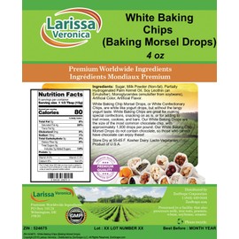 White Baking Chips (Baking Morsel Drops) (4 oz, ZIN: 524675) - 2 Pack