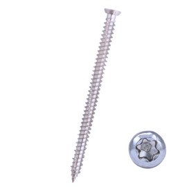 A4 Stainless Steel 7.5Ø Concrete Screw Countersunk Torx UPVC Frame Door Fixing Anti Corrosion (10, 7.5 x 72mm)