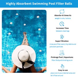 Hsyydzi 3.1 lbs Pool Filter Ball for Sand Filter Pump for Above Ground Pool, Eco-Friendly Reusable Fiber Filter Media Ball for Swimming Pool Sand Filters (Equals 100 lbs Pool Filter Sand)