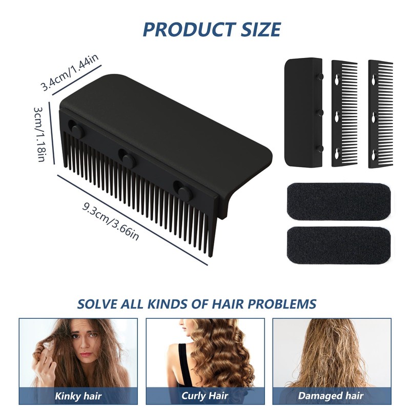 TopHand TopHand Flat Iron Comb Attachment Clip On, 500 Degrees