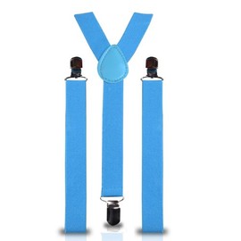 SHUKAN FASHIONS - NEW ADJUSTABLE SLIM MEN LADIES TROUSER TURQUOISE BRACES SUSPENDERS CLIP ON FANCY DRESS - P149