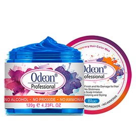Odeon Temporary Hair Color Wax, Natural & Washable Hair Wax Color for Temporary Hair Dye with Beeswax & Tea Tree Extract - Easy To Use Temporary Hair Color for Kids & Adults, Blue, (4.23oz)