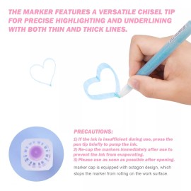 NiArt 10-Pack Glitter Marker Highlighter Pens, Chisel Fine Tip Assorted Fluor...