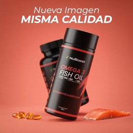 Nuboost Omega 3 1000mg - 180 cápsulas Aceite de Salmon Puro - Omega 3, fish oil EPA y DHA - HECHO EN USA (1)