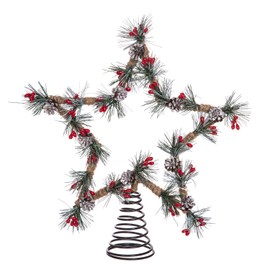 Christmas Tree Topper Ornament Supplies Metal Star Treetop for Home Festive Party Holiday Decorations