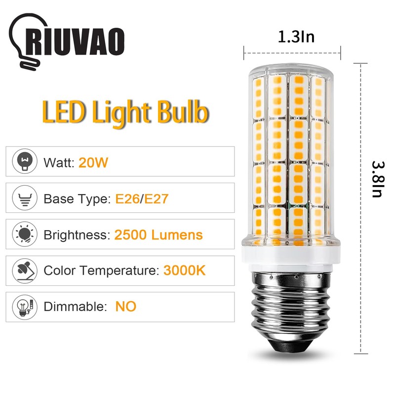 RIUVAO LED Light Bulb 200W Equivalent 2500 Lumen Super Bright