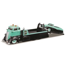 Maisto 1/64 Elite Transport 1938 COE Flatbed / 1950 Mercury Light Green/Black Mini Car Diecast Car Finished Product 15055 Light Green/Black