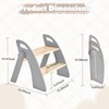 Wooden 2 Step Stool for Kids Bathroom Sink Foldable Anti-Slip