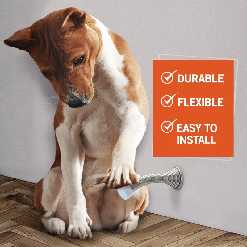 Spring Door Stopper, 12 Pcs Wall Mounted Spring Doorstop, Spring