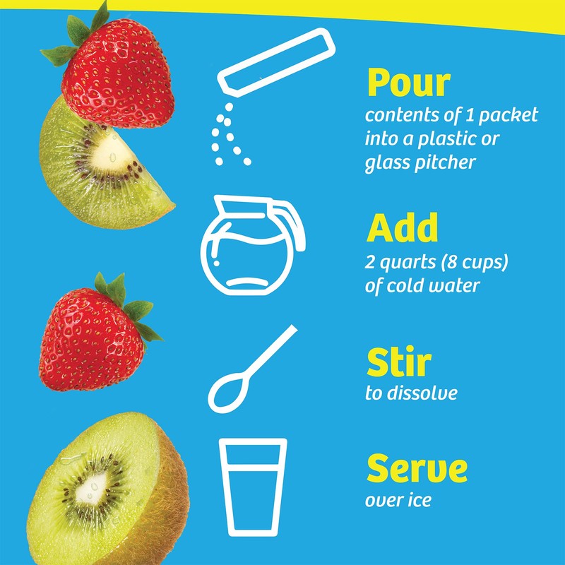 Wyler's Light Pitcher Packs, Water Drink Mix,Kiwi Strawberry,6 Pitcher Packets