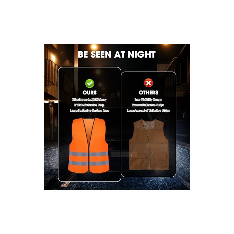 Romon High Visibility Vests for Car, Pack of 3 High
