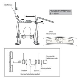 Heavy Duty V-Brake Pads 70mm - Reliable, Smooth Braking on Any Terrain - Compatible with Most V Brake Systems Set of 2 (1 Pair)
