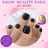 LoveOurHome 120pc Black Press on Toenails Women Fake Toe Nails