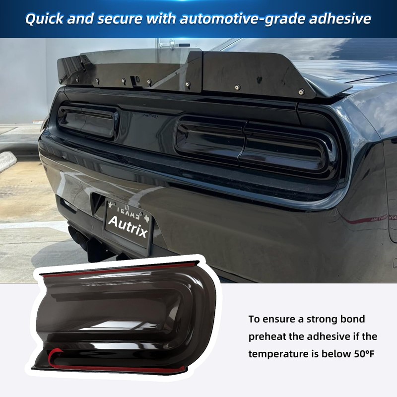 Autrix Tail Light Covers for 2015-2024 Dodge Challenger Rear Tail
