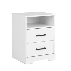 Prepac 2 Drawer Nightstand, 16.25in x 18.75in x 24.5in, Rustic White