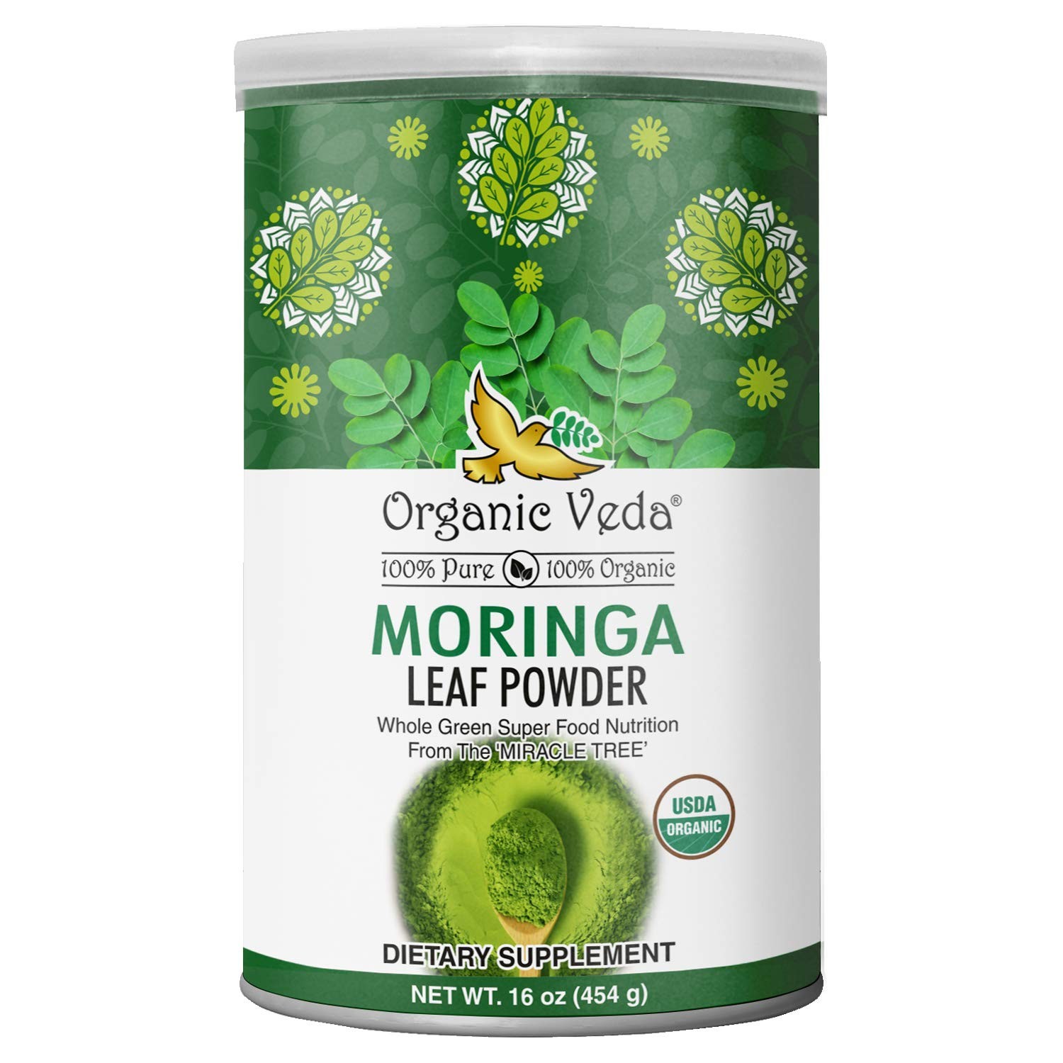 Organic Veda Moringa Powder (1 lb) The Real Green Native Moringa ...